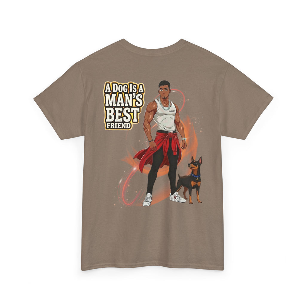T‑Shirt — "A Dog Is a Man's Best Friend" Graphic Tee (Mens Athletic Dog Lover Gift)